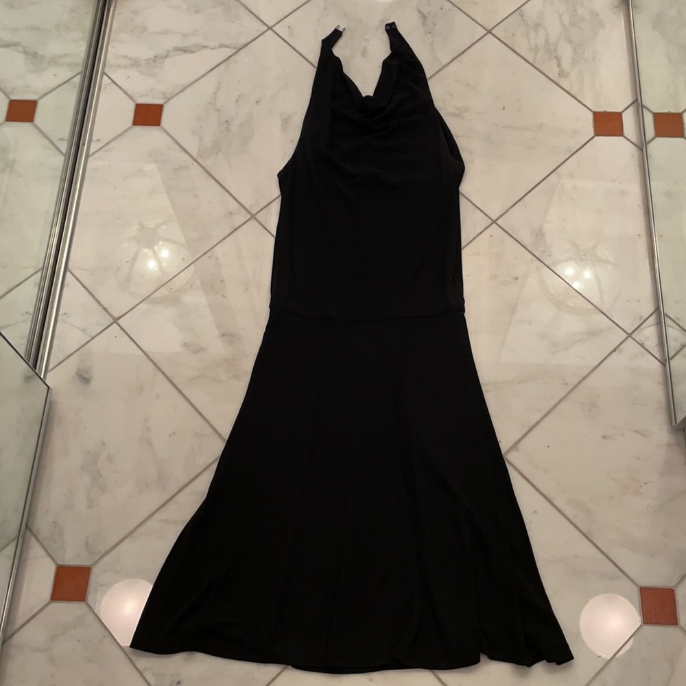 Black designer halter dress